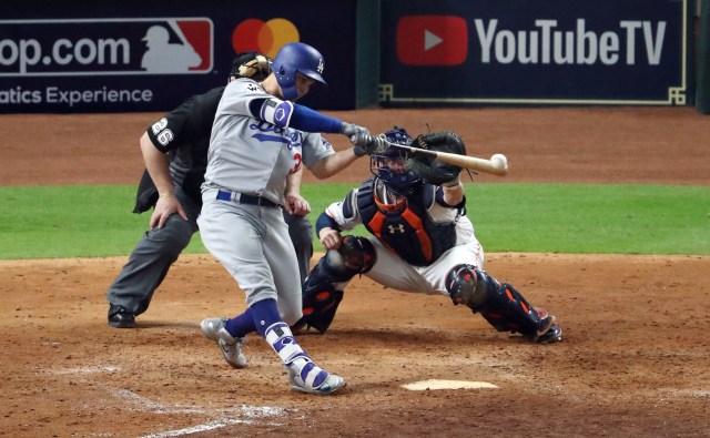 Joc Pederson, jardinero de los Dodgers de Los Angeles. Matthew Emmons-USA TODAY Sports