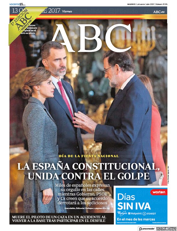 Portadas de la prensa internacional de este viernes 13 de octubre de 2017