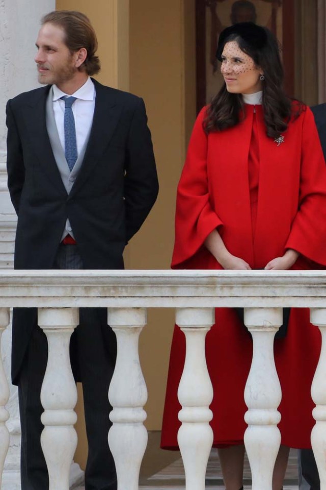 Andrea Casiraghi and Tatiana Santo Domingo attend the celebrations marking Monaco's National Day at the Monaco Palace, in Monaco, November 19, 2017. REUTERS/Valery Hache/Pool