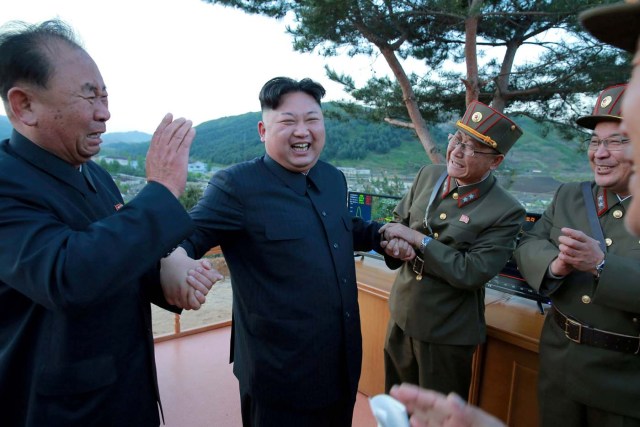 FILE PHOTO: North Korean leader Kim Jong Un reacts with Ri Pyong Chol (L) in this undated photo released by North Korea's Korean Central News Agency (KCNA) on May 15, 2017. To match Insight NORTHKOREA-KIMJONGUN/ KCNA/via REUTERS/File Photo ATTENTION EDITORS - THIS PICTURE WAS PROVIDED BY A THIRD PARTY. REUTERS IS UNABLE TO INDEPENDENTLY VERIFY THE AUTHENTICITY, CONTENT, LOCATION OR DATE OF THIS IMAGE. NO THIRD PARTY SALES. SOUTH KOREA OUT.