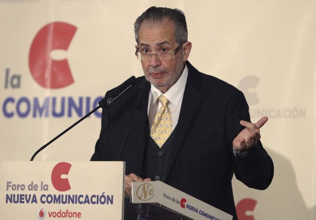 GRAF903. MADRID, 17/01/2018.- El presidente editor del diario venezolano El Nacional, Miguel Otero, durante su participación en el Foro de la Nueva Comunicación, hoy en un hotel de Madrid. EFE/ Ballesteros