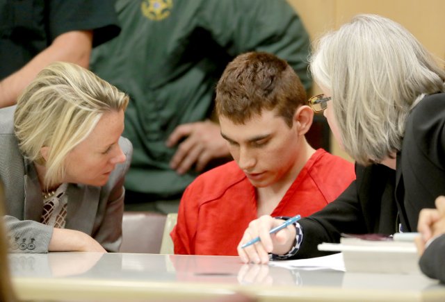 Nikolas Cruz, facing 17 charges of premeditated murder in the mass shooting at Marjory Stoneman Douglas High School in Parkland, appears in court for a status hearing in Fort Lauderdale, Florida, U.S. February 19, 2018. REUTERS/Mike Stocker/Pool