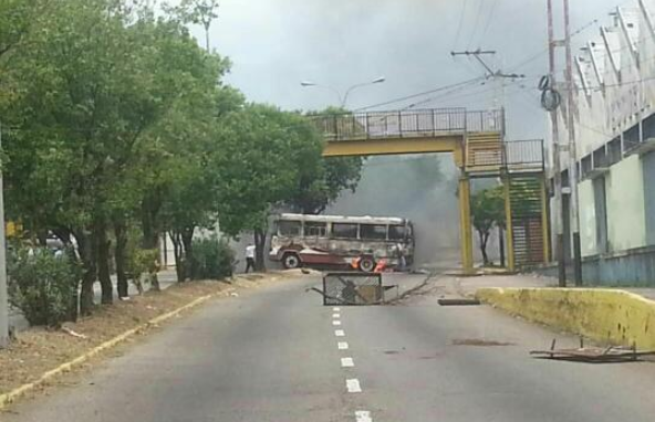 Suspenden servicio de transporte en Táchira por quema de unidad en protesta #12Mar