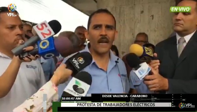 Foto: Miembros del Sindicato de Corpoelec en el estado Carabobo / VPI 