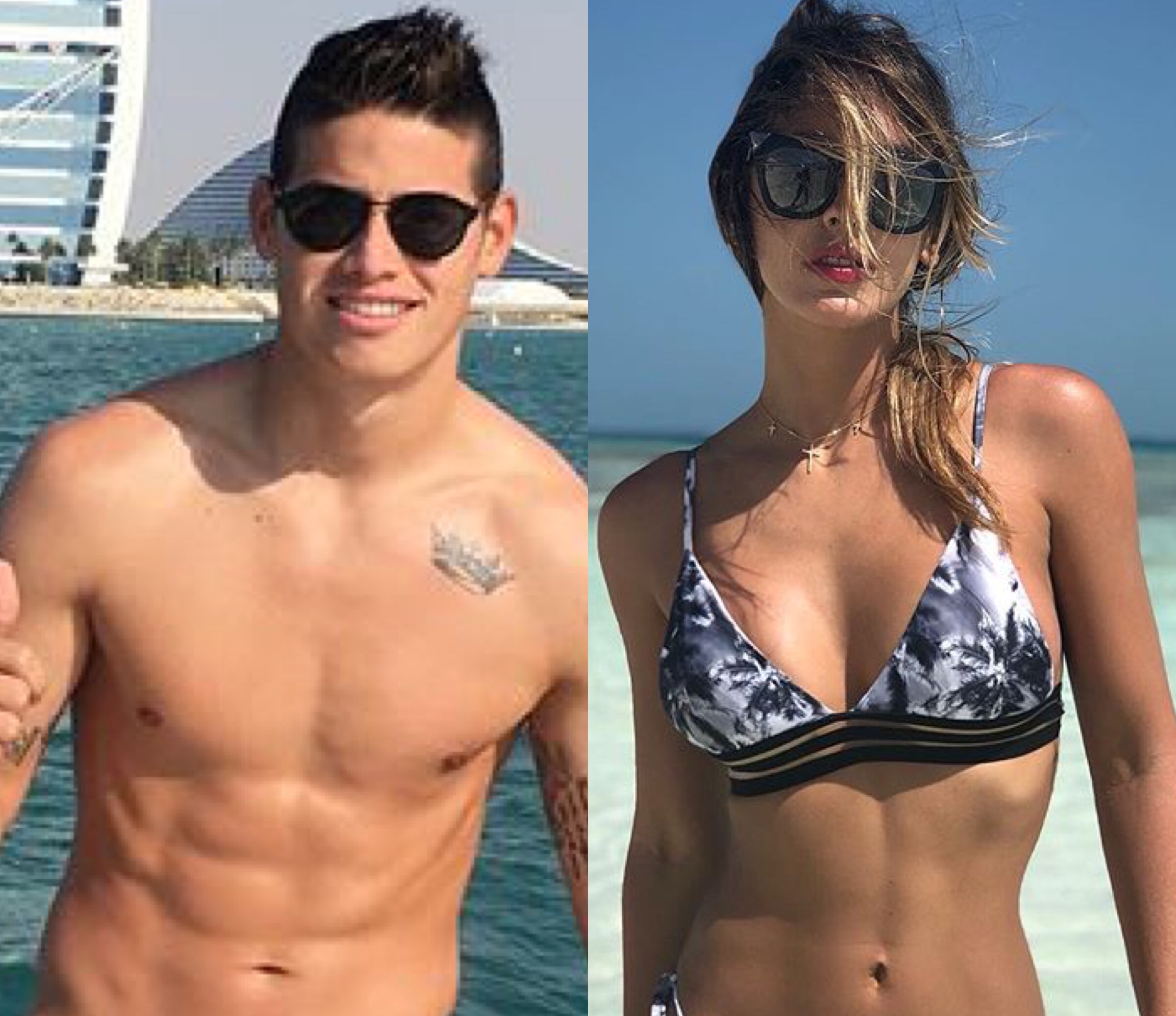 Captaron a Shannon De Lima y James Rodríguez en un juego de fútbol