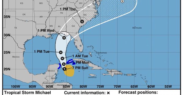 Tormenta Michael avanza sobre el Caribe amenazando costa de EEUU y el Golfo de México