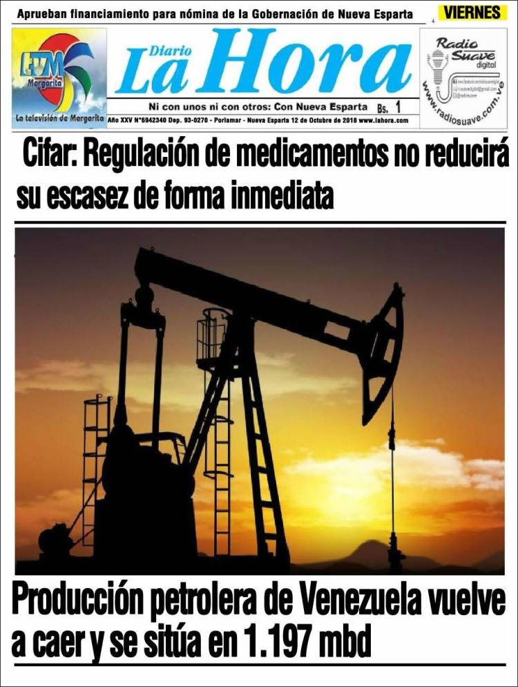 Portadas de este viernes 12 de octubre de 2018