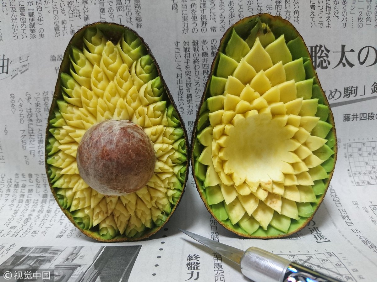 Este artista japonés esculpió por cinco años en aguacates y ahora nos da penita comerlos (FOTOS)