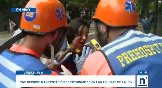 PNB hiere a estudiante en el rostro con una bomba lacrimógena en la UCV #21Nov