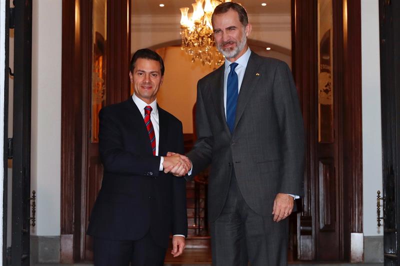 Presidente mexicano Peña Nieto recibió al rey Felipe VI de España