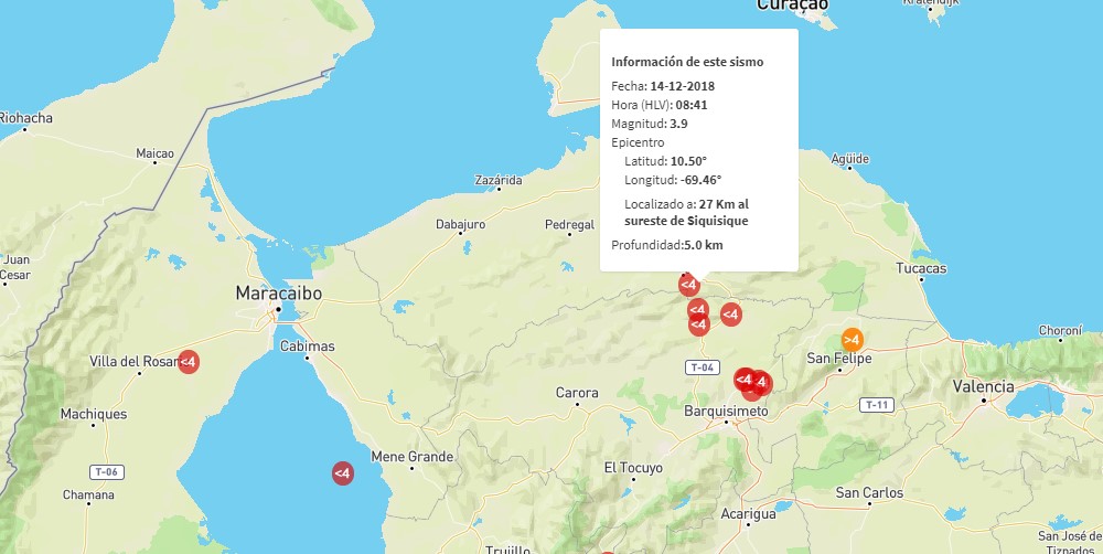 Registran sismo de magnitud 3,9 en Siquisique este viernes #14Dic