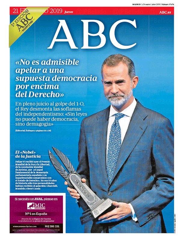 Portadas de la prensa internacional de este jueves 21 de febrero de 2019