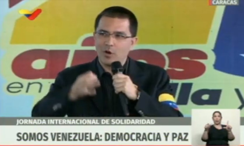 Ajá, te creímos… Arreaza dice que el reconocimiento de la UE a Guaidó no les perturba