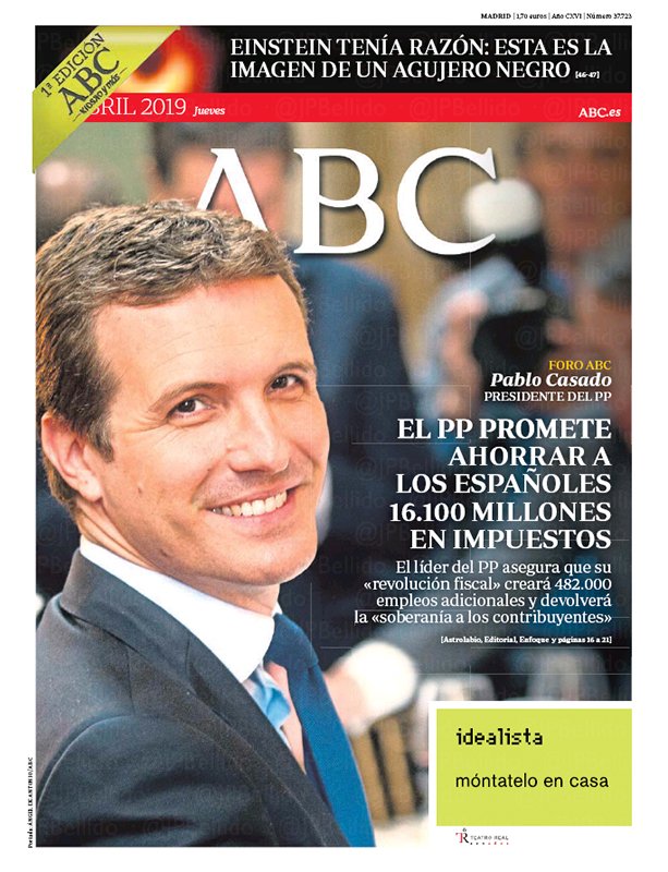 Portadas de la prensa internacional de este jueves 11 de abril de 2019