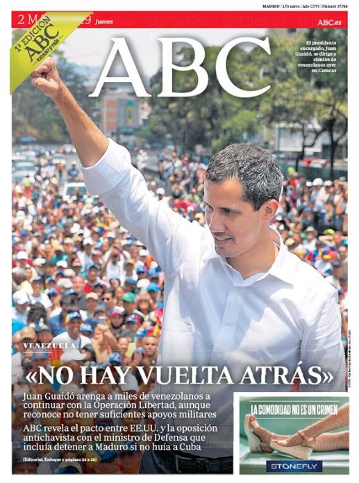 Portadas de la prensa internacional de este jueves 2 de mayo de 2019