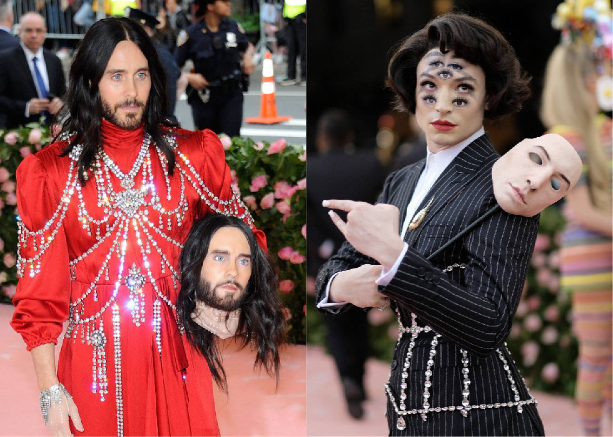 Jared Leto con dos cabezas y Ezra Miller con siete ojos espantan en la gala Met (FOTOS)