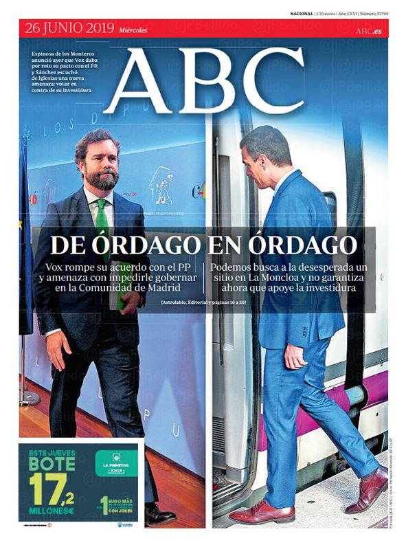 Portadas de la prensa internacional de este miércoles 26 de junio de 2019