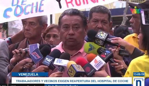 Daniel Montiel, denunciante de la critica situación en el Hospital de Coche. Imagen captura. 