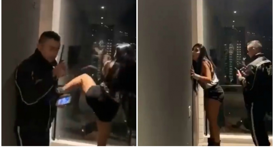 “¡Prepago! ¡Asquerosa!”: modelo patea puerta de donde está su novio con otra