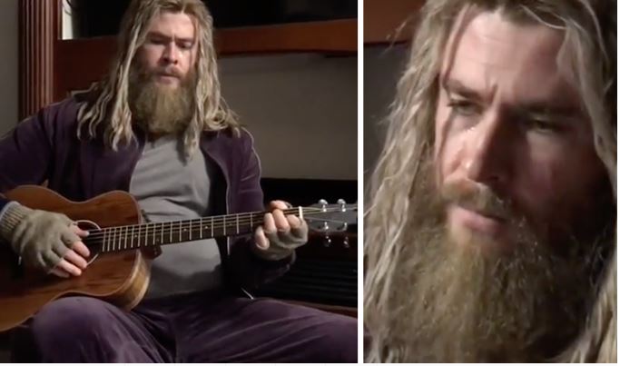 Chris Hemsworth conmovió al cantar “Hurt” como “Thor gordo” (Video)