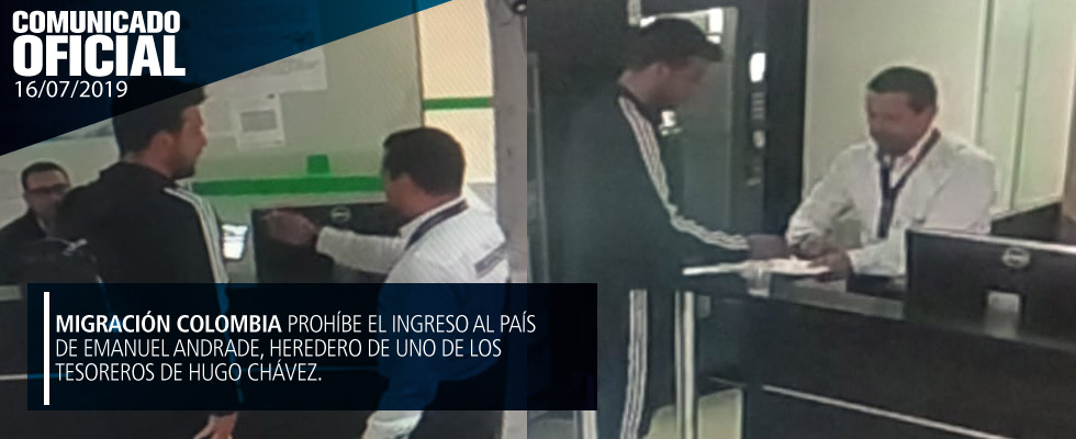 LA FOTO: Momento cuando Migración Colombia expulsa y deporta a Emanuel Andrade