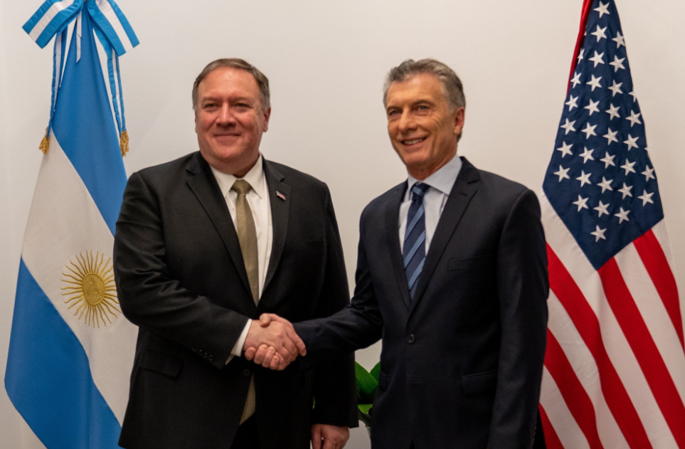 Pompeo resalta que Macri es un socio de confianza para restaurar la democracia en Venezuela