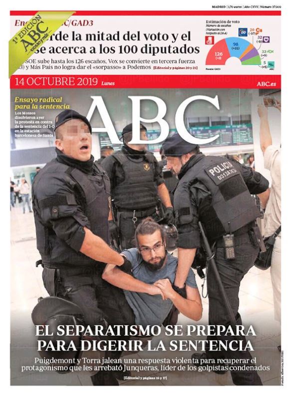 Portadas de la prensa internacional de este lunes 14 de octubre de 2019