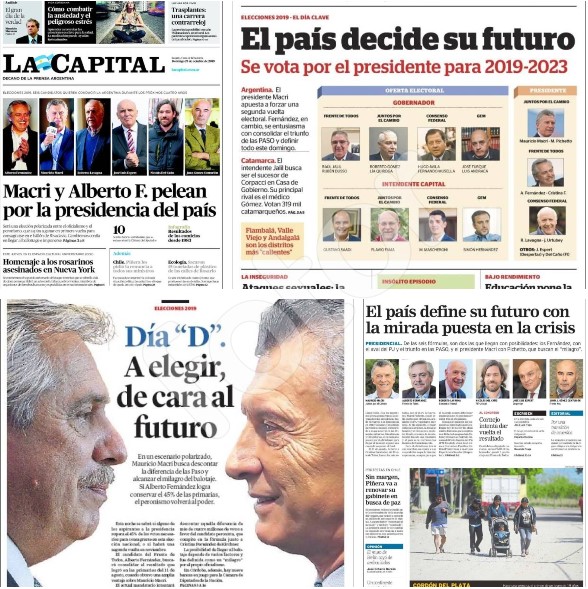 Así reseña la prensa de Argentina el proceso electoral de este #27Oct (Portadas)