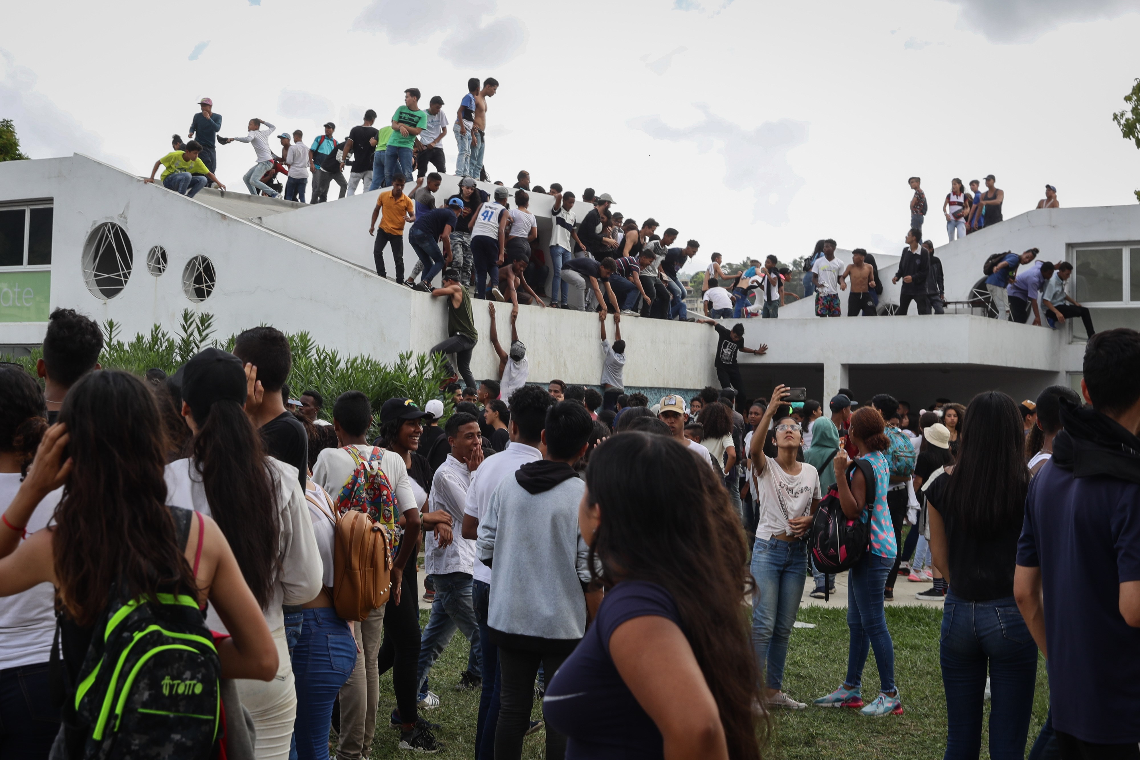 ¡Como en un apocalipsis! Fans de Neutro Shorty se abalanzan sobre los edificios de Parque del Este