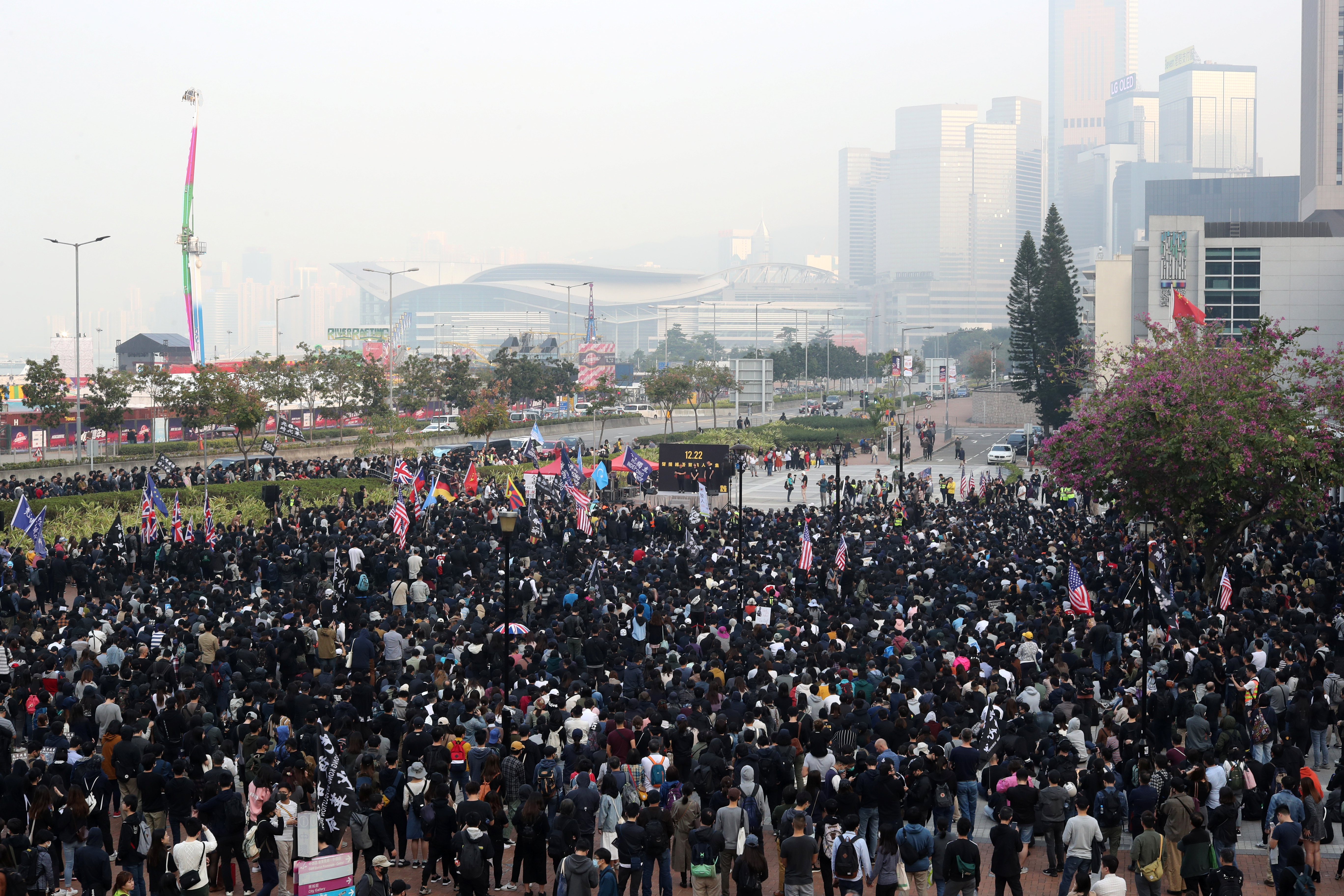 Hong Kong se prepara para protestas durante las fiestas navideñas