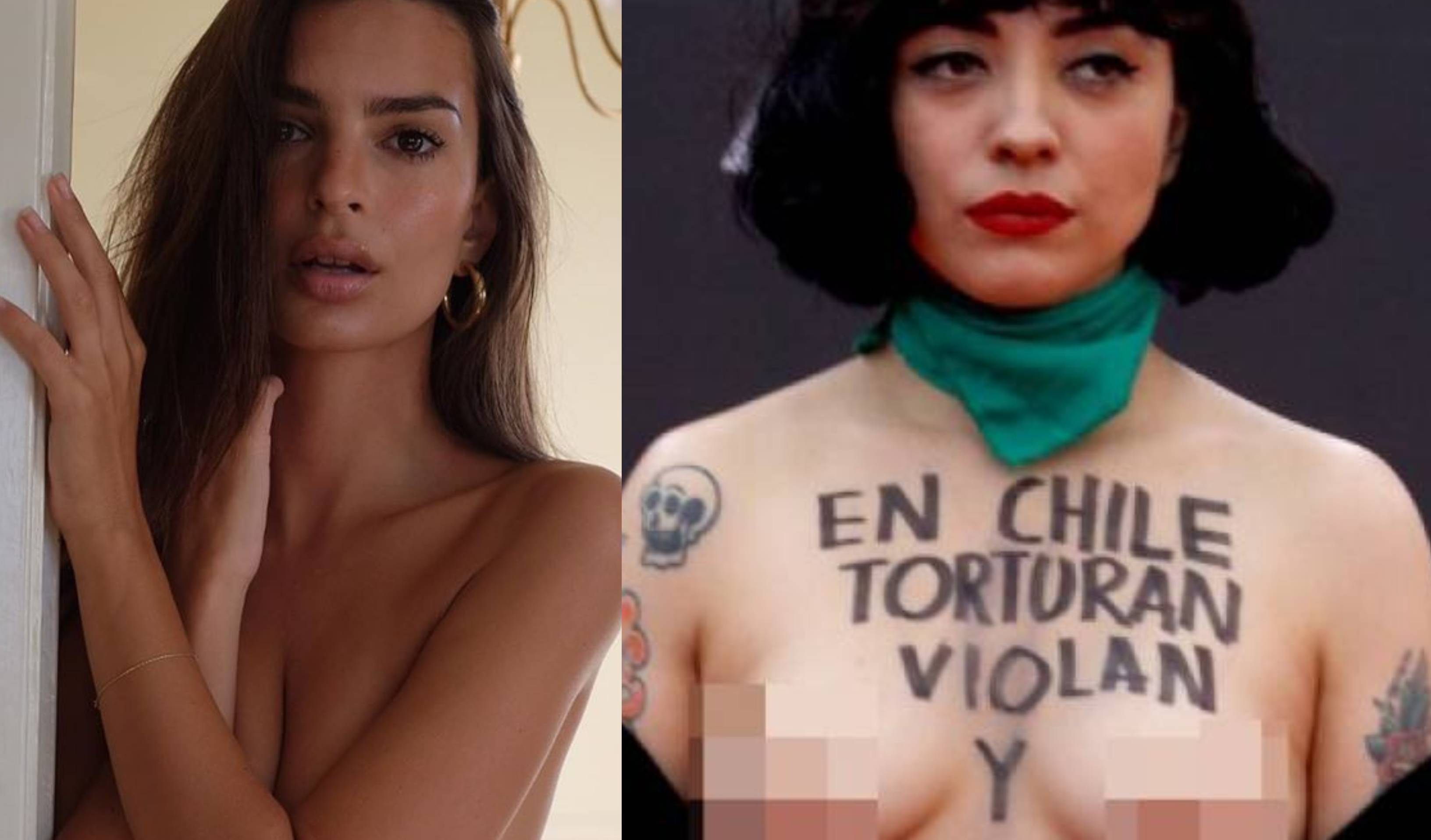 ¡Al estilo de Mon Laferte! Emily Ratajkowski protestó en una alfombra roja