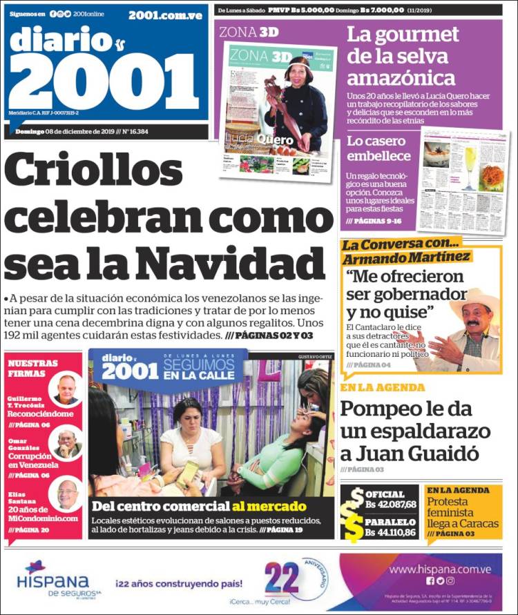 Portadas de este domingo 8 de diciembre de 2019