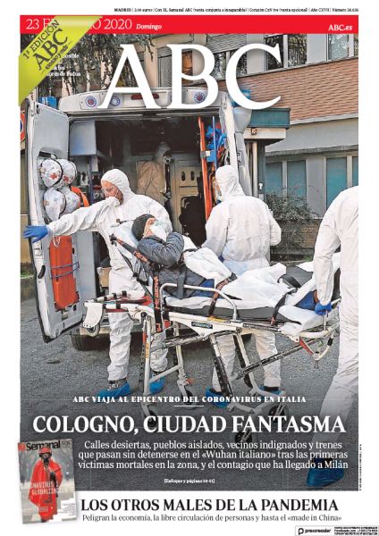 Portadas de la prensa internacional de este domingo 23 de febrero de 2020