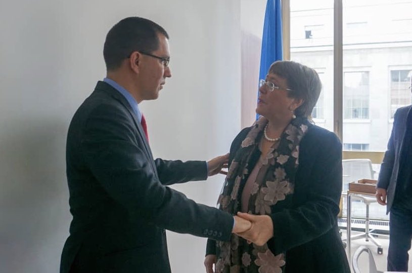 ¿Reunión pre-negación? Las fotos de Arreaza junto Bachelet previo a nuevo informe sobre violaciones de DDHH en Venezuela