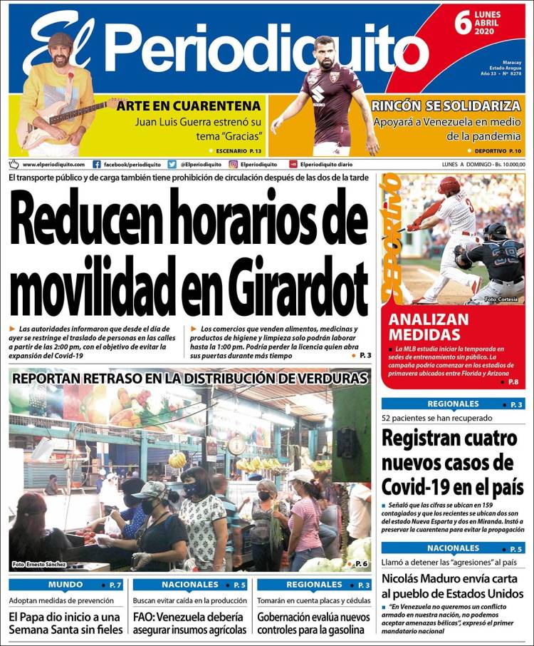 Portadas de este lunes 6 de abril de 2020