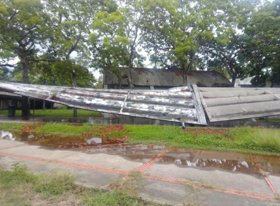 Colapsó el techo del pasillo cubierto de la Ciudad Universitaria de la UCV (Fotos)