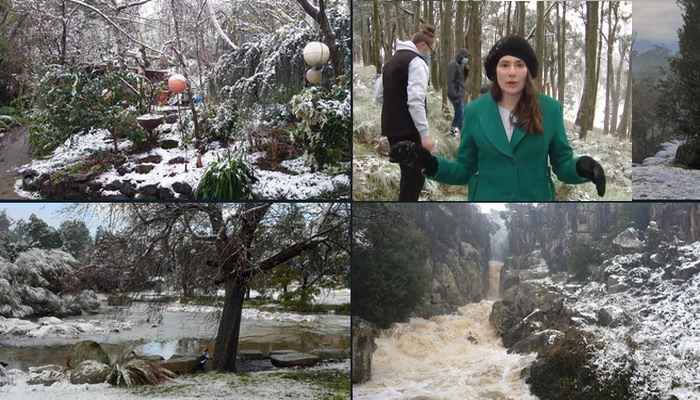 Los habitantes de Tasmania quedaron sorprendidos tras ver nieve por primera vez en 40 años (VIDEO)