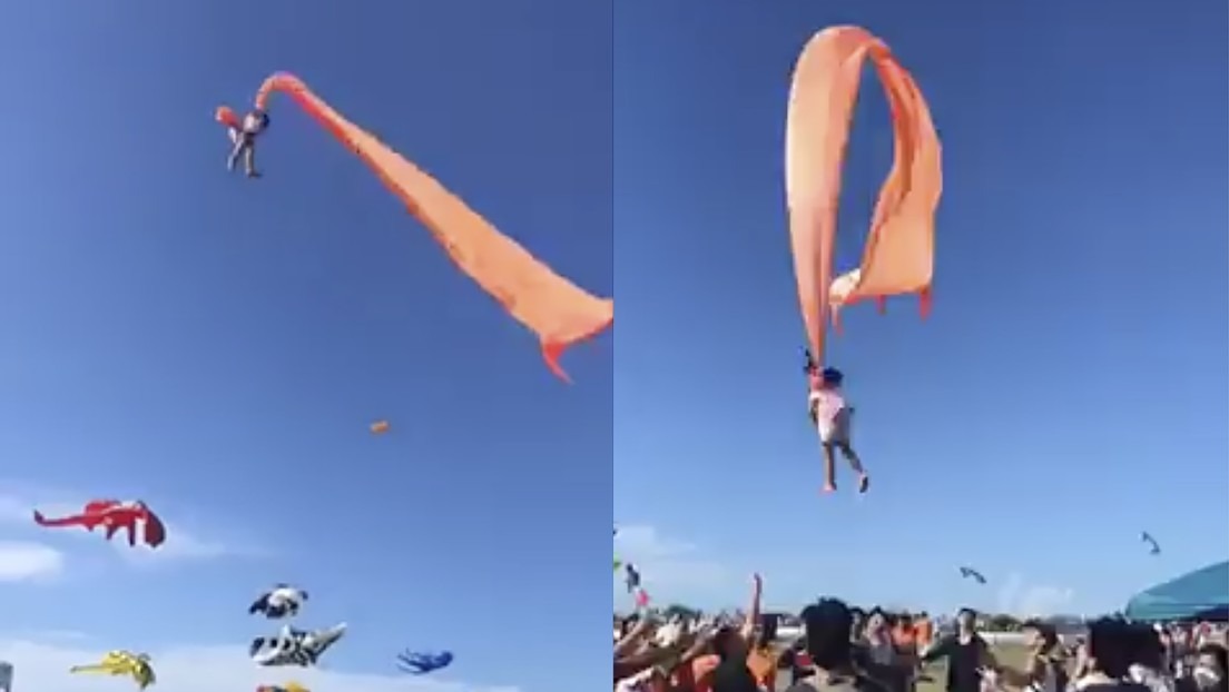 VIRAL: Niña de tres años queda enganchada a una cometa y es levantada unos 10 metros sobre la multitud