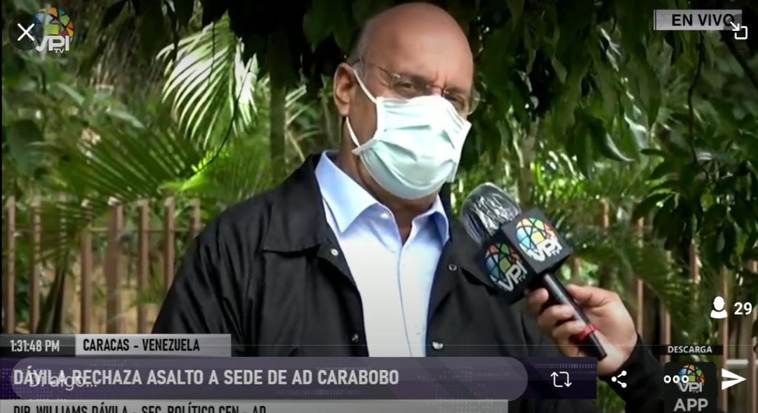 Williams Dávila: AD no cederá ante ataques violentos ni se prestará para la farsa electoral