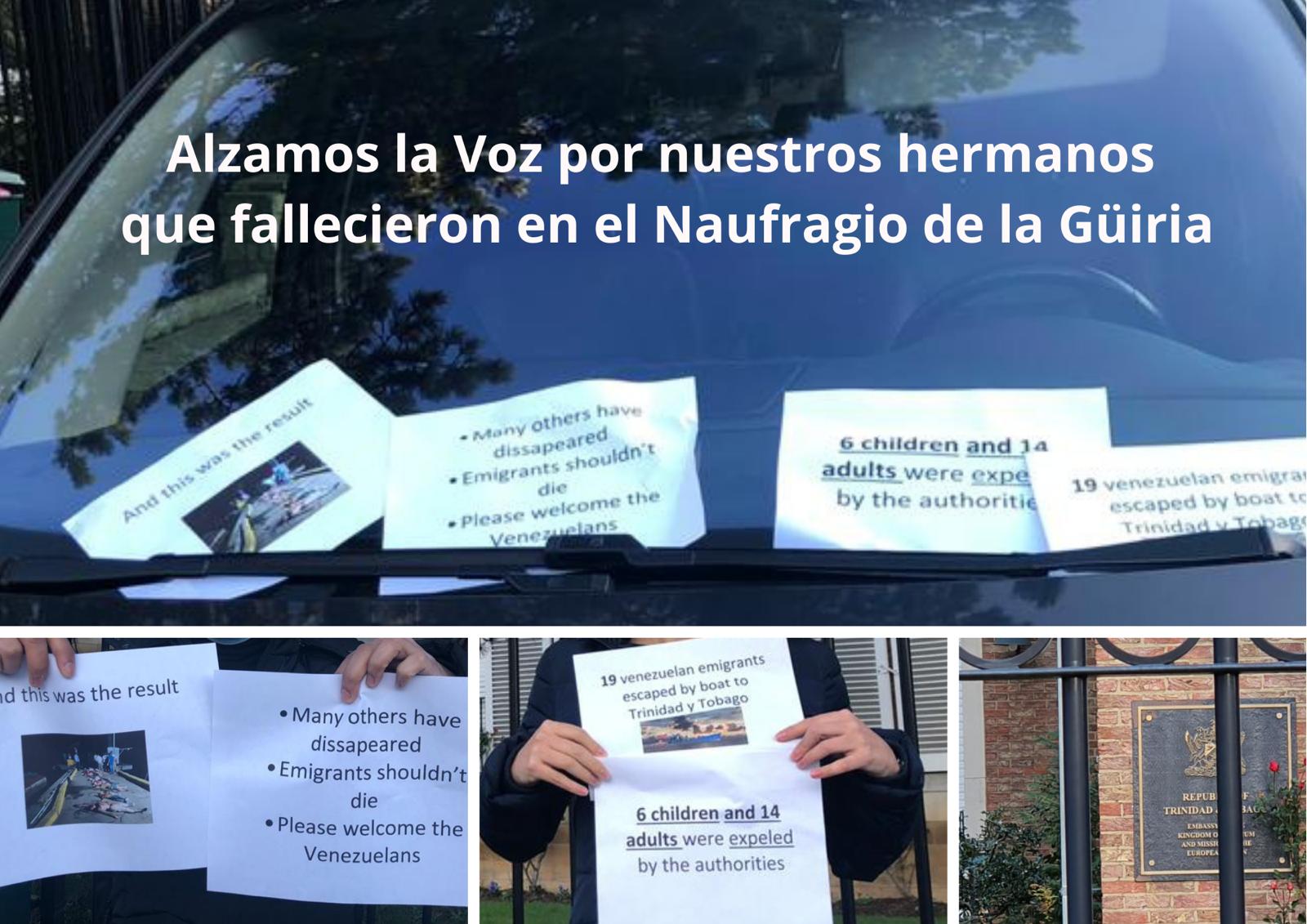 Diáspora venezolana en Bélgica protesta ante embajada de Trinidad y Tobago