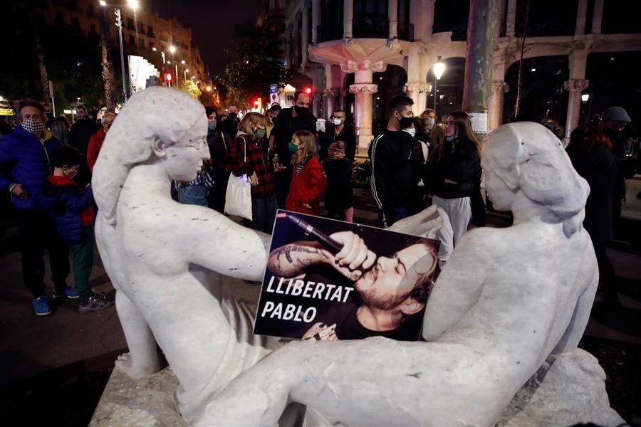 Sexta noche de protestas en Cataluña por el encarcelamiento de Pablo Hasél