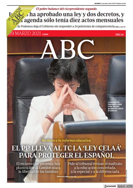 Portadas de la prensa internacional de este lunes 29 de marzo de 2021