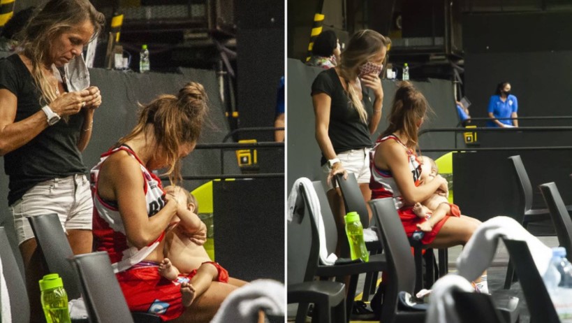 “Es un tema tabú”: Basquetbolista argentina amamantó a su bebé en un partido y se hizo viral