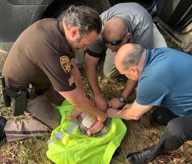 El impactante momento en que encuentran a un bebé abandonado y congelado en un bosque de EEUU (foto)