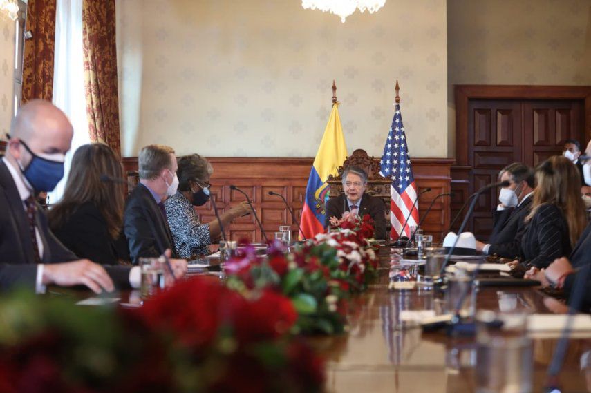 Lasso begins his term with bilateral meeting with US and venezuelan opposition leader