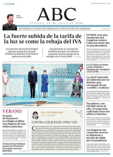 Portadas de la prensa internacional de este viernes 16 de julio de 2021