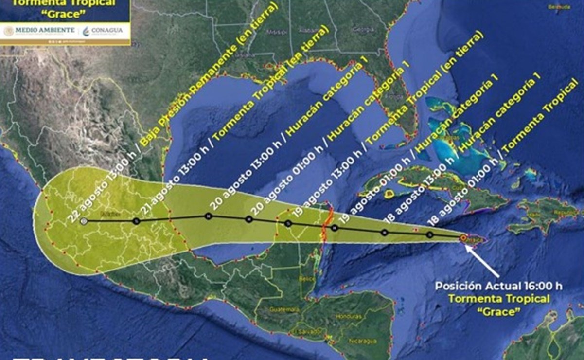 El huracán Grace tocó tierra en México y desató intensas lluvias (VIDEO)