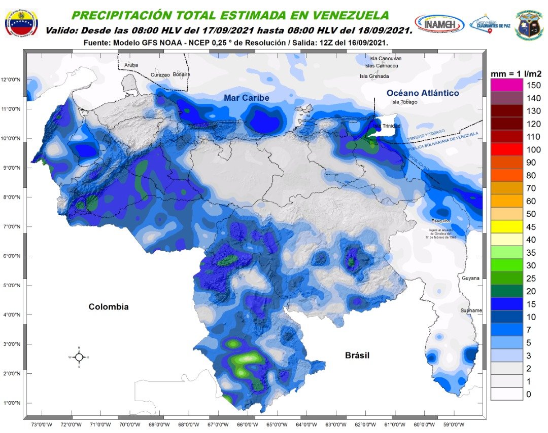 Nubosidad, lluvias, ráfagas de viento y descargas eléctricas: El pronóstico de Inameh para este #17Sep