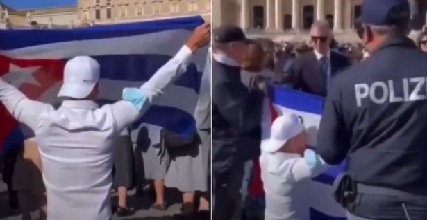 Policía del Vaticano confiscó banderas de Cuba durante la misa del papa Francisco (VIDEO)