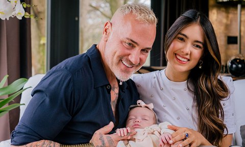 “Te amamos por siempre y para siempre”: Gianluca Vacchi y Sharon Fonseca celebraron el primer añito de Blu Jerusalema